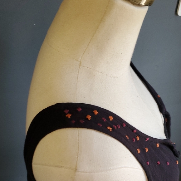 Free People Purple Embellished Tank Top with Tie Front - Picture 6 of 16